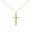 Collier - Médaille Christ sur la Croix Or Jaune - Chaine Dorée
