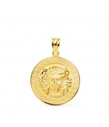 Pendentif - Médaille Or 18 Carats 750/000 Médusa - Chaine Dorée Offerte