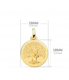 Pendentif - Médaille Or 18 Carats 750/000 Arbre de Vie - Chaine Dorée Offerte