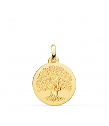 Pendentif - Médaille Or 18 Carats 750/000 Arbre de Vie - Chaine Dorée Offerte