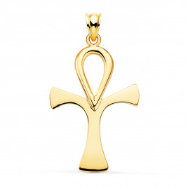 Pendentif - Médaille Or 18 Carats 750/000 Croix Egyptienne - Chaine Dorée Offerte
