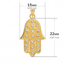 Pendentif - Médaille Or 18 Carats 750 Main de Fatma - Chaine Dorée Offerte
