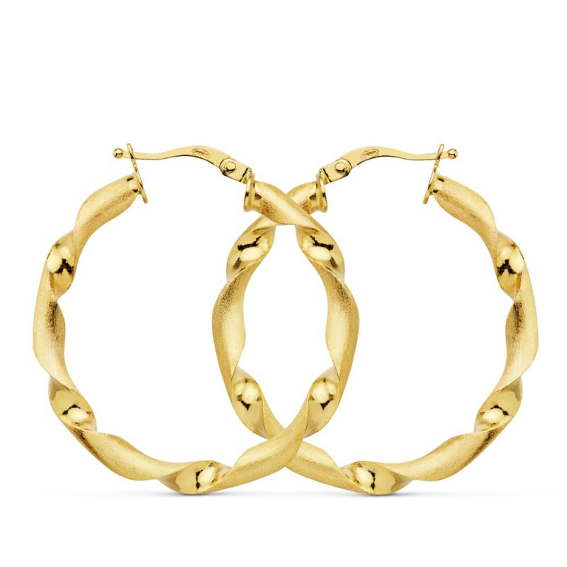 Créoles Or 18 Carats 750 Jaune - Torsadées Créoles Or 18 Carats 750 Jaune - Torsadées