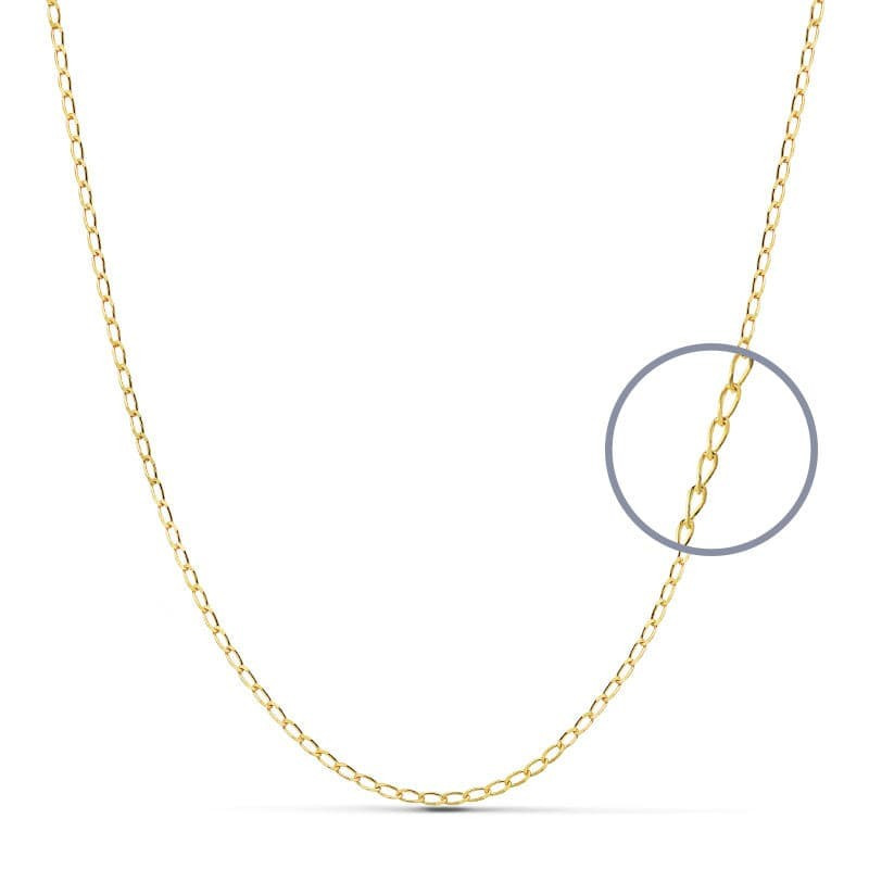 Collier Chaine Or 18 Carats 750/000 Jaune Maille Cheval - 40cm Collier Chaine Or 18 Carats 750/000 Jaune Maille Cheval - 40cm