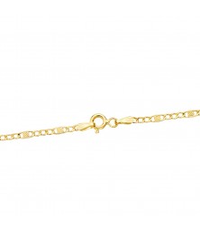 Collier Chaine Or 18 Carats 750/000 Jaune Maille Alternée Figaro - 45cm