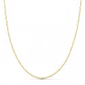 Collier Chaine Or 18 Carats 750/000 Jaune Maille Alternée Figaro - 60cm