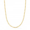 Collier Chaine Or 18 Carats 750/000 Jaune Maille Alternée Figaro - 50cm