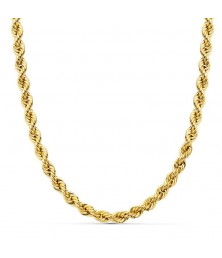 Collier Chaine Or 18 Carats 750/000 Jaune Maille Corde - 50cm