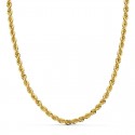 Collier Chaine Or 18 Carats 750/000 Jaune Maille Corde - 40cm