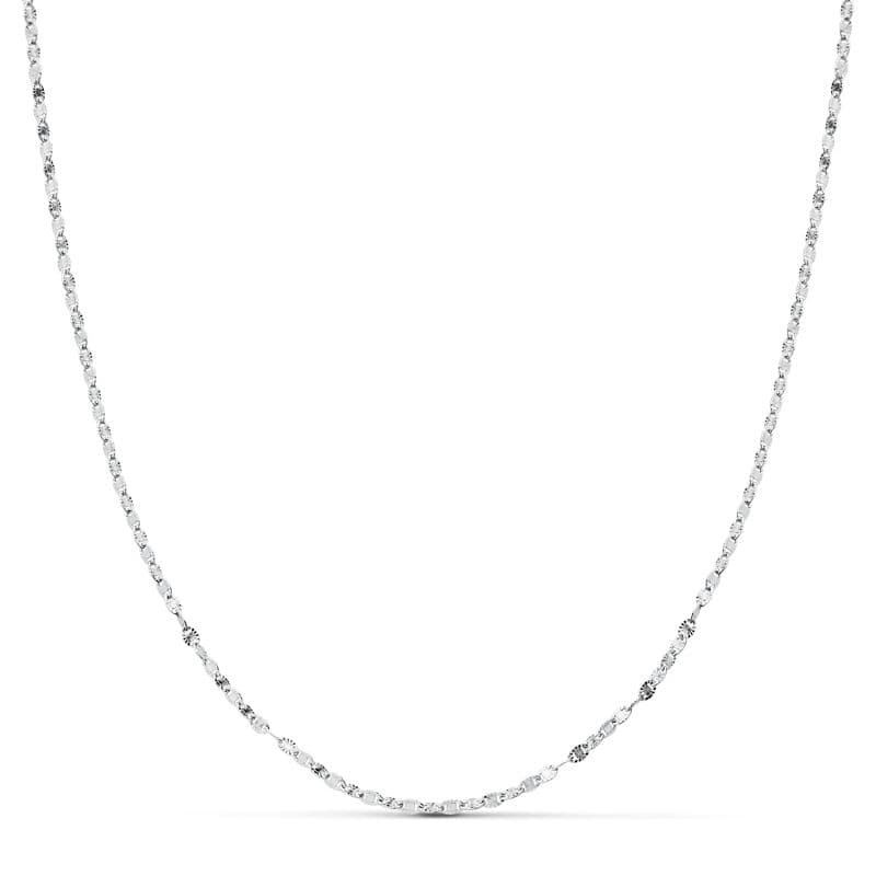 Collier Chaine Or 18 Carats 750/000 Blanc Maille Marine - 40cm