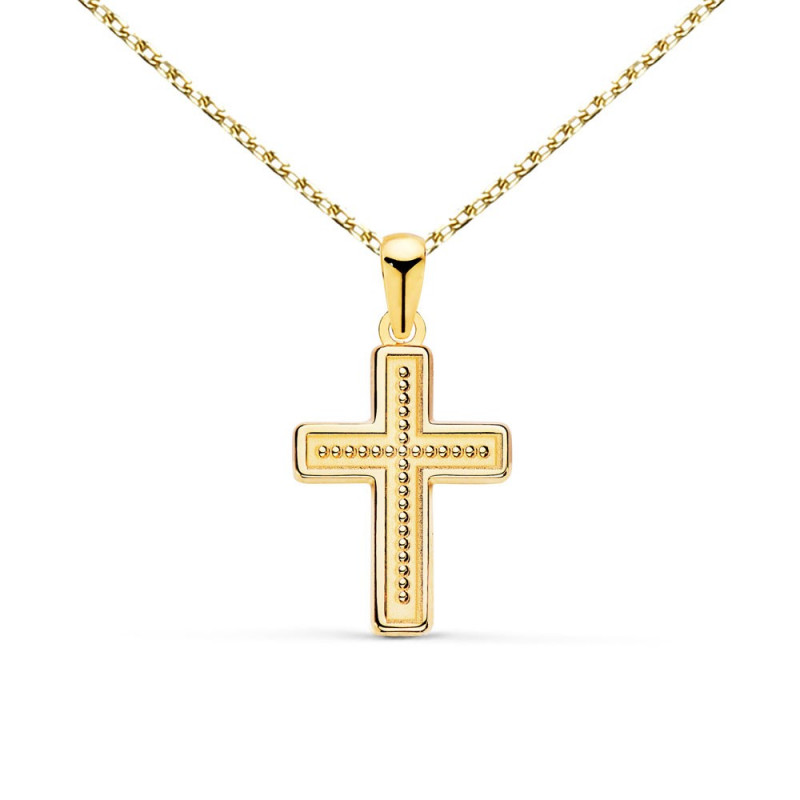 Collier - Médaille Croix Or 18 Carats 750/000 Jaune - Chaine Dorée Collier - Médaille Croix Or 18 Carats 750/000 Jaune - Chaine Dorée