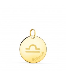 Médaille Or 18 Carats 750/000 - Zodiaque Balance - Chaine Dorée Offerte