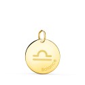 Médaille Or 18 Carats 750/000 - Zodiaque Balance - Chaine Dorée Offerte