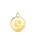 Médaille Or 18 Carats 750/000 - Zodiaque Cancer - Chaine Dorée Offerte