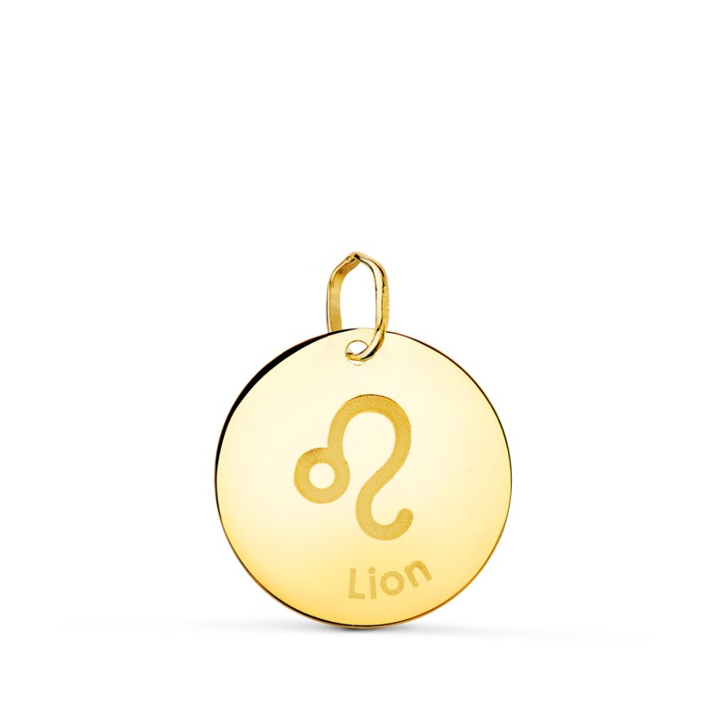 Médaille Or 18 Carats 750/000 - Zodiaque Lion - Chaine Dorée Offerte
