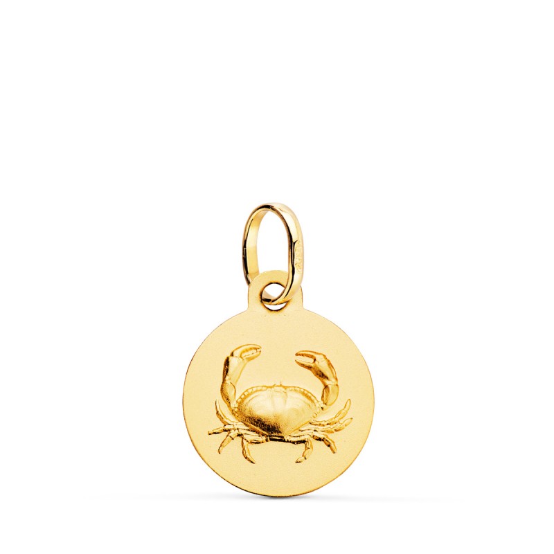 Médaille Or 18 Carats 750/000 - Zodiaque Cancer - Chaine Dorée Offerte