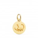 Médaille Or 18 Carats 750/000 - Zodiaque Scorpion - Chaine Dorée Offerte