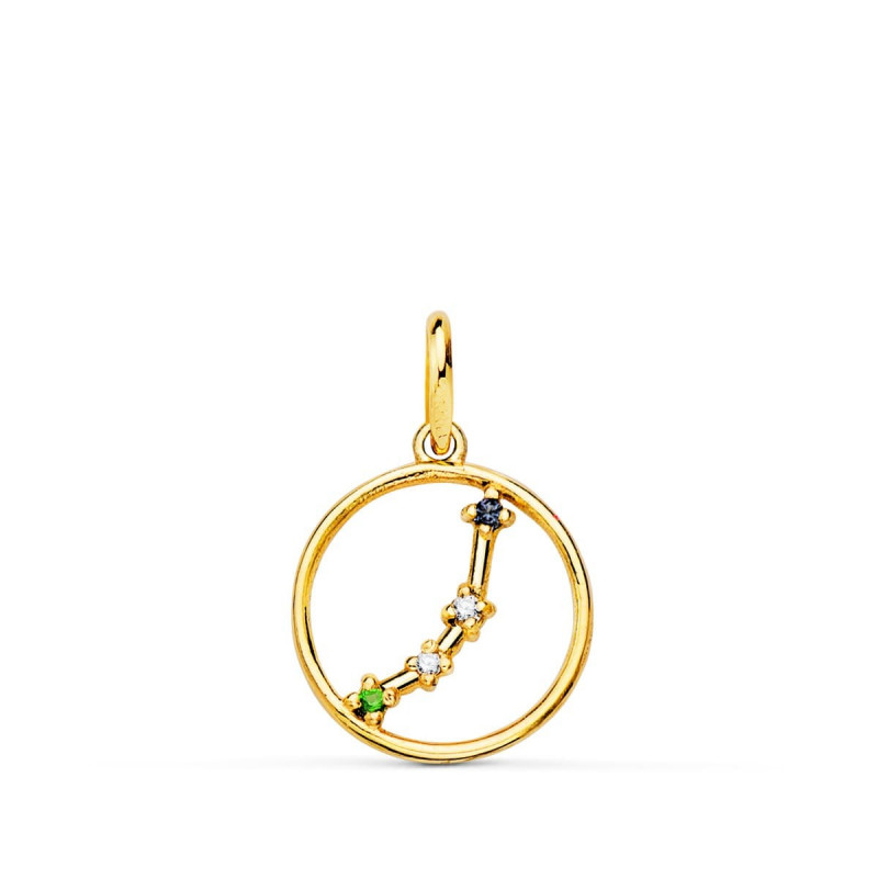 Pendentif Médaille Or 18 Carats 750 Jaune - Constellation Zodiaque Bélier - Chaine Offerte Pendentif Médaille Or 18 Carats 750 Jaune - Constellation Zodiaque Bélier - Chaine Offerte