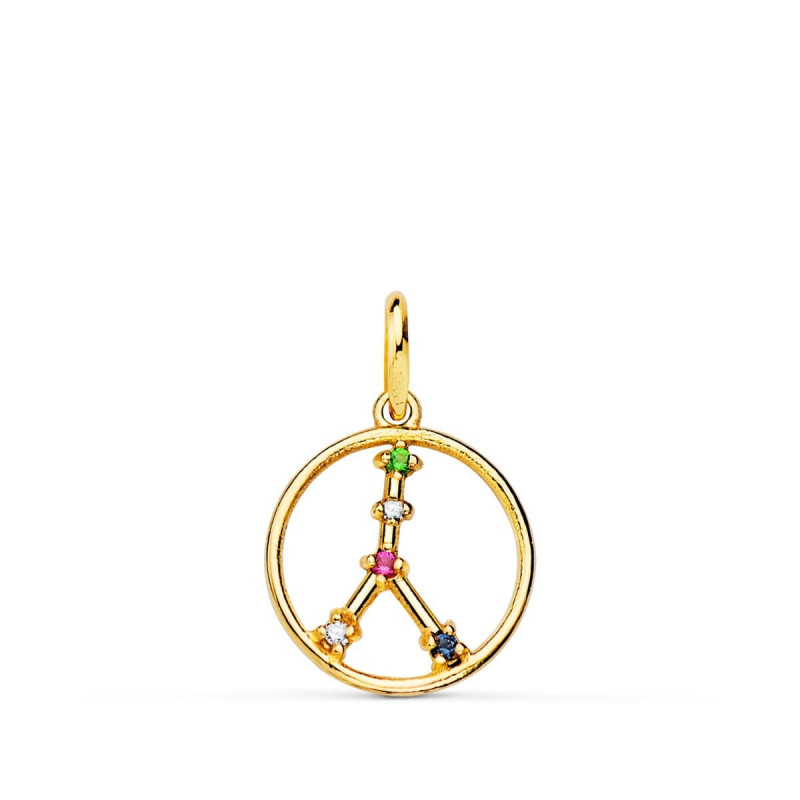 Pendentif Médaille Or 18 Carats 750 Jaune - Constellation Zodiaque Cancer - Chaine Offerte Pendentif Médaille Or 18 Carats 750 Jaune - Constellation Zodiaque Cancer - Chaine Offerte