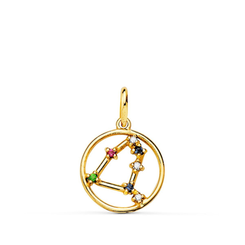Pendentif Médaille Or 18 Carats 750 Jaune - Constellation Zodiaque Capricorne - Chaine Offerte Pendentif Médaille Or 18 Carats 750 Jaune - Constellation Zodiaque Capricorne - Chaine Offerte