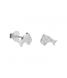 Boucles d'Oreilles Argent 925/000 Rhodié - Dauphin Pavé de Zirconiums