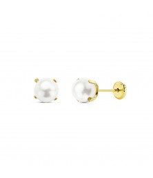Boucles d'Oreilles Or 18 Carats 750/000 Jaune - Perles de Culture