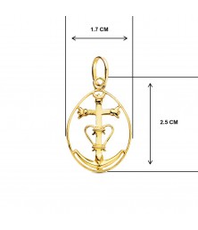 Collier - Médaille Croix Camarguaise Or Jaune - Chaine Dorée