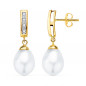 Boucles d'Oreilles Or 18 Carats 750/000 Jaune - Perles de Culture et Zirconiums Boucles d'Oreilles Or 18 Carats 750/000 Jaune - Perles de Culture et Zirconiums