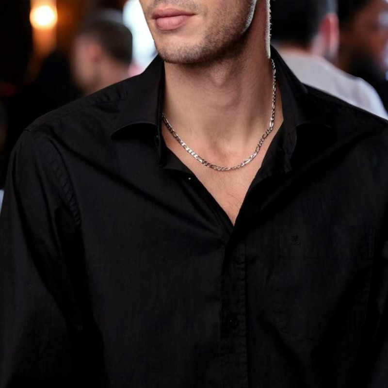 Argent 925 Chaine Argent Homme 50 Cm 50 Cm Chaine Figaro Homme