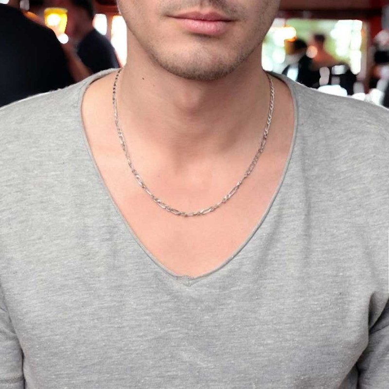 Collier Argent 925 Homme Collier Homme Grosse Chaîne Argent Oxydé