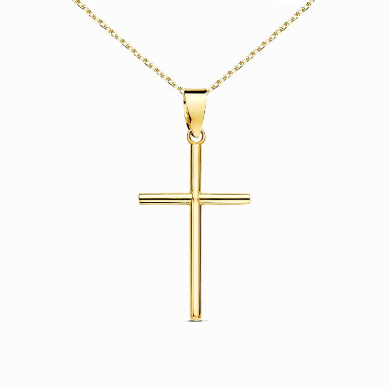 Collier - Médaille Croix Or 18 Carats 750/000 Jaune - Chaine Dorée Collier - Médaille Croix Or 18 Carats 750/000 Jaune - Chaine Dorée