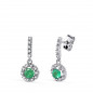 Boucles d'Oreilles Or 18 Carats 750/000 Blanc Emeraude Boucles d'Oreilles Or 18 Carats 750/000 Blanc Emeraude