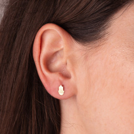 Boucles d'Oreilles Or 18 Carats 750/000 Jaune Main de Fatma / Fatima