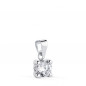Pendentif Or 18 Carats 750 Blanc - Solitaire Zirconium 5 mm - Chaine Offerte Pendentif Or 18 Carats 750 Blanc - Solitaire Zirconium 5 mm - Chaine Offerte