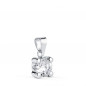 Pendentif Or 18 Carats 750 Blanc - Solitaire Zirconium 6 mm - Chaine Offerte Pendentif Or 18 Carats 750 Blanc - Solitaire Zirconium 6 mm - Chaine Offerte