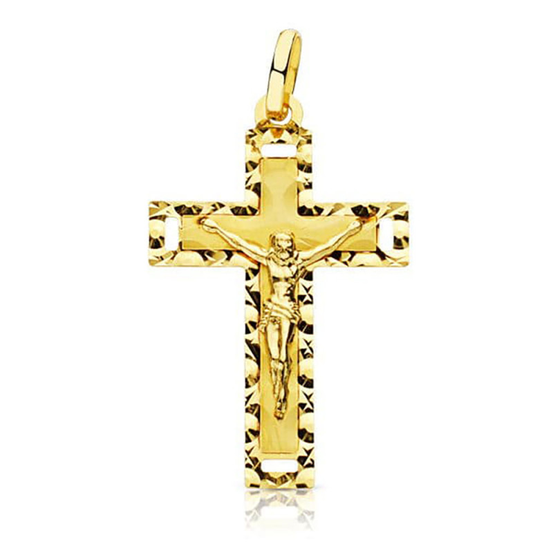 Pendentif - Médaille Christ sur la Croix Or 18 Carats 750 Jaune - Chaines Offertes Pendentif - Médaille Christ sur la Croix Or 18 Carats 750 Jaune - Chaines Offertes