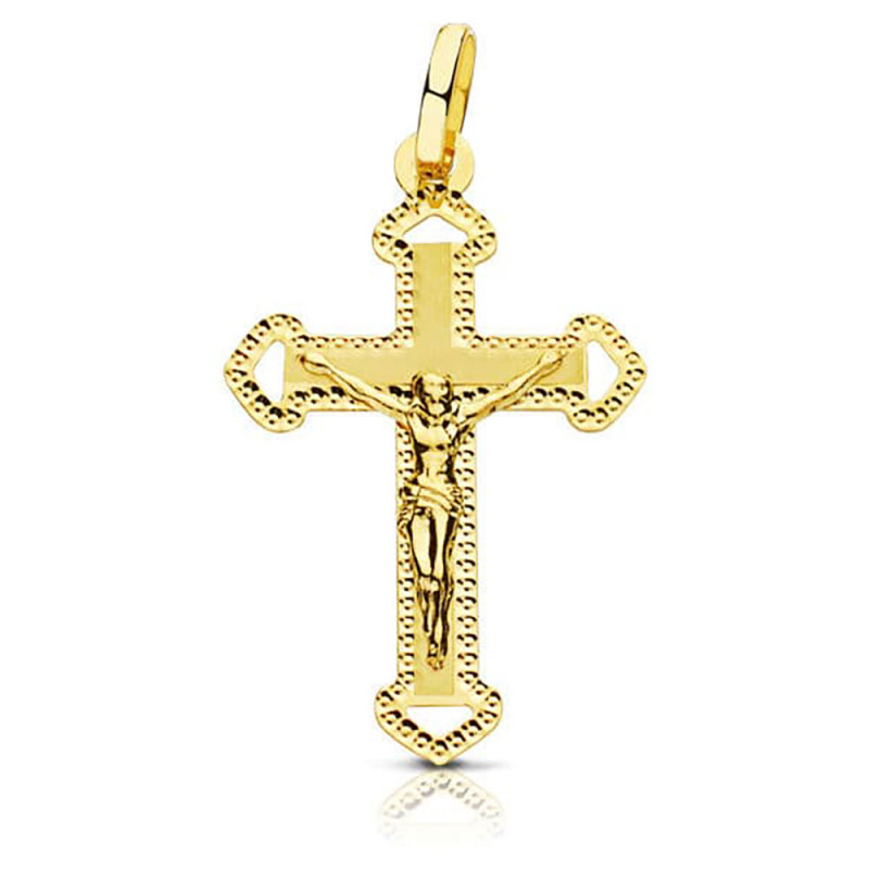 Pendentif - Médaille Christ sur la Croix Or 18 Carats 750 Jaune - Chaine Offerte Pendentif - Médaille Christ sur la Croix Or 18 Carats 750 Jaune - Chaine Offerte