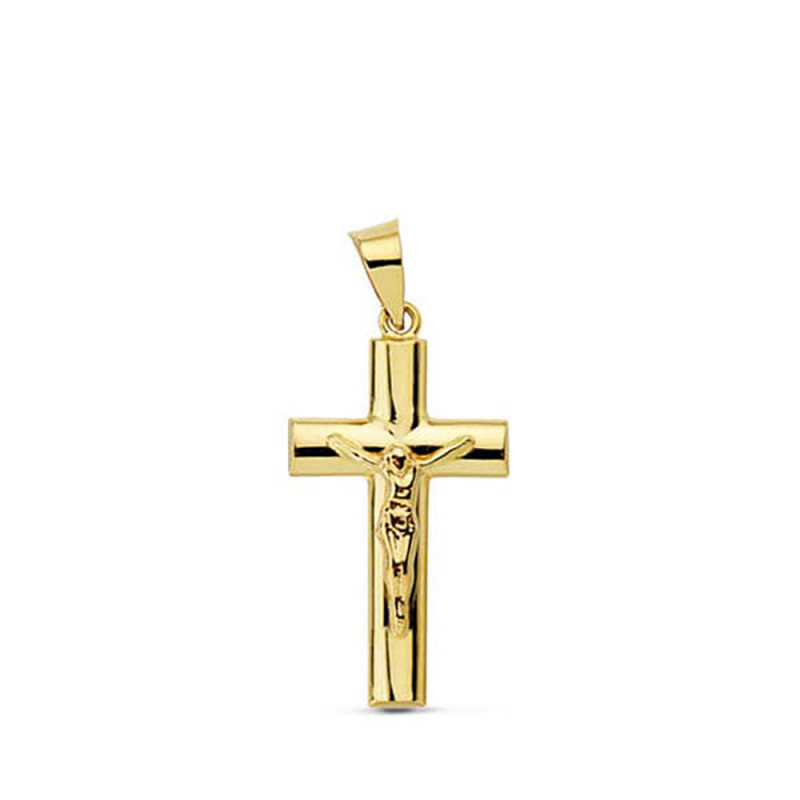 Pendentif - Médaille Christ sur la Croix Or 18 Carats 750 Jaune - Chaine Offerte Pendentif - Médaille Christ sur la Croix Or 18 Carats 750 Jaune - Chaine Offerte