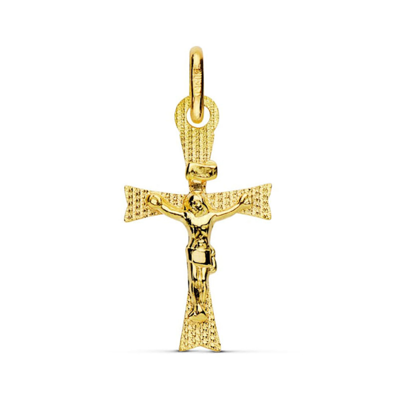 Pendentif - Médaille Christ sur la Croix Or 18 Carats 750 Jaune - Chaine Offerte Pendentif - Médaille Christ sur la Croix Or 18 Carats 750 Jaune - Chaine Offerte