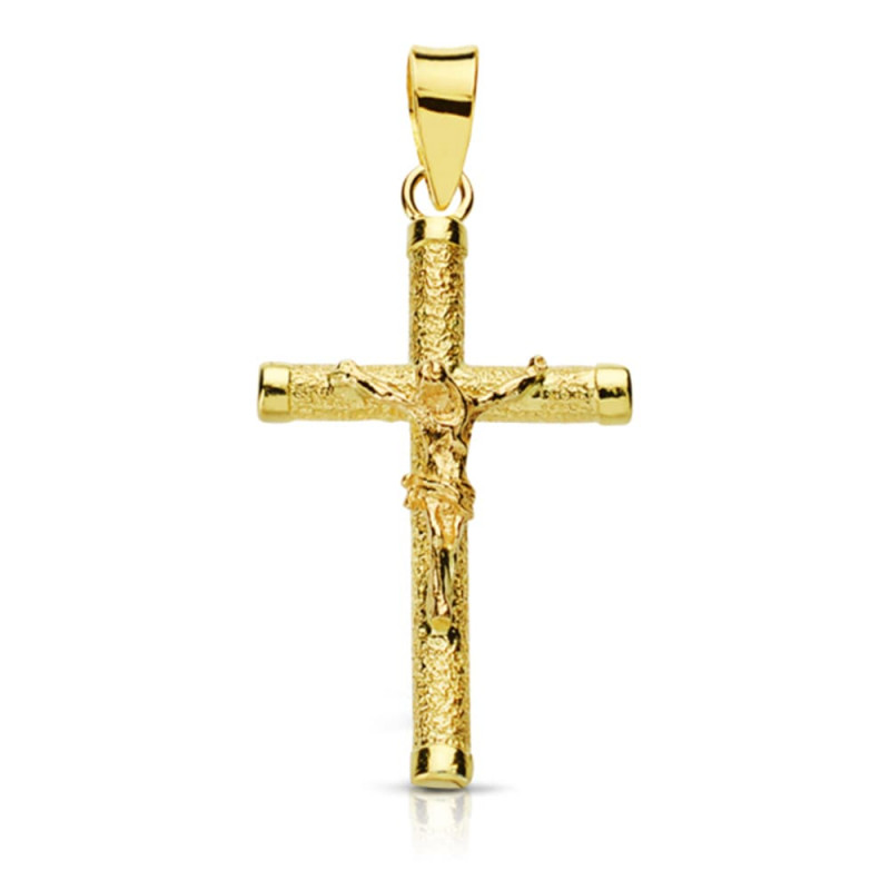 Pendentif - Médaille Christ sur la Croix Or 18 Carats 750 Jaune - Chaine Offerte Pendentif - Médaille Christ sur la Croix Or 18 Carats 750 Jaune - Chaine Offerte