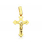 Pendentif - Médaille Christ sur la Croix Or 18 Carats 750 Jaune - Chaine Offerte Pendentif - Médaille Christ sur la Croix Or 18 Carats 750 Jaune - Chaine Offerte