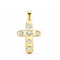 Pendentif - Médaille Croix Or 18 Carats 750 Jaune et Nacre - Chaine Offerte Pendentif - Médaille Croix Or 18 Carats 750 Jaune et Nacre - Chaine Offerte
