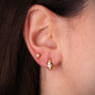 Boucles d'Oreilles Or 18 Carats 750 Jaune et Zirconiums - Motif Croissant Boucles d'Oreilles Or 18 Carats 750 Jaune et Zirconiums - Motif Croissant