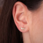 Boucles d'Oreilles Or 18 Carats 750 Bicolore Jaune et Blanc - Zirconium - Motif Papillon Boucles d'Oreilles Or 18 Carats 750 Bicolore Jaune et Blanc - Zirconium - Motif Papillon