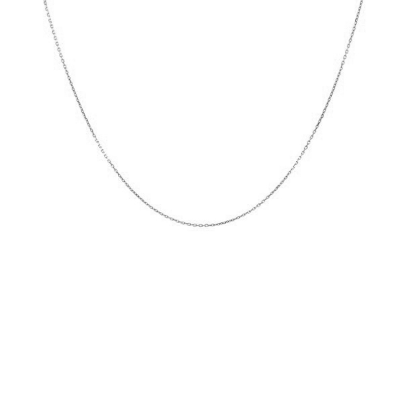 Collier Chaine Forçat Diamantée - Or Blanc Véritable - Femme ou Enfant