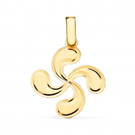Pendentif Médaille Or 18 Carats 750 Jaune - Croix Basque Lauburu - Chaines Offertes