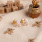 Boucles d’Oreilles Enfant en Or 18 Carats 750 Jaune et Émail – Motif Ourson - Enfant