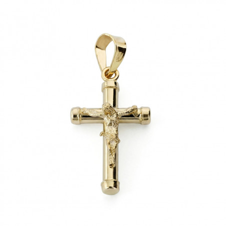 Pendentif - Médaille Christ sur la Croix Or Jaune - Chaine Offerte