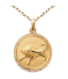 Zodiaque Taureau - Médaille Plaqué Or Jaune 750