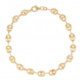 Bracelet Femme Or Jaune - Maille Grain de Café